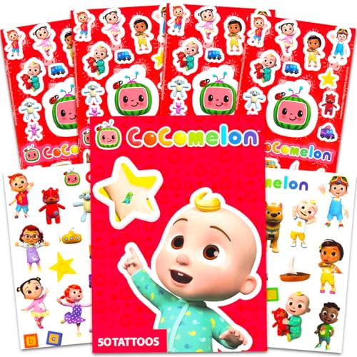 Cocomelon Party Favor Set with 100 Stickers and 100 Tattoos