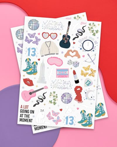 XO Fetti Eras Party Temporary Tattoos 74 Iridescent Styles