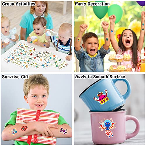 Partywind Luminous Robot Temporary Tattoos 30 Sheets
