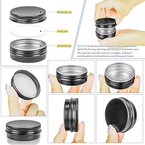 MotBach 24 Pack 1 Oz Metal Tin Jars with Screw Lid
