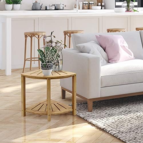 Sorbus Bamboo Shower Stool with Shelf