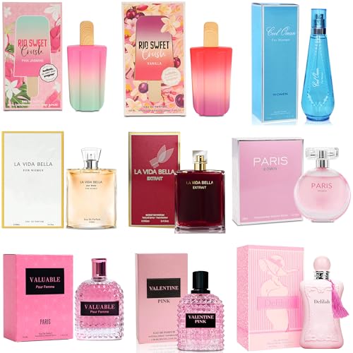 Womens Perfume Sampler Set - 9 Full Size Luxury Fragrances