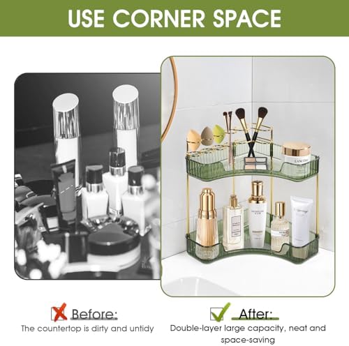 Jian Yana 2 Tier Green Makeup Organizer