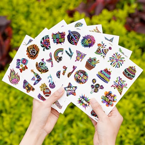 96 PCS Neon Glow In The Dark Temporary Tattoos for Kids