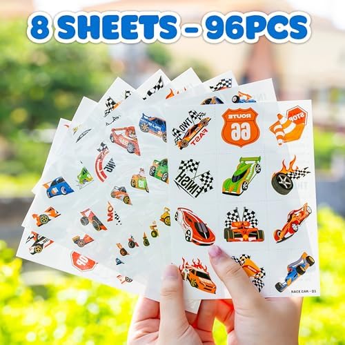 96 PCS Racing Car Temporary Tattoos for Kids