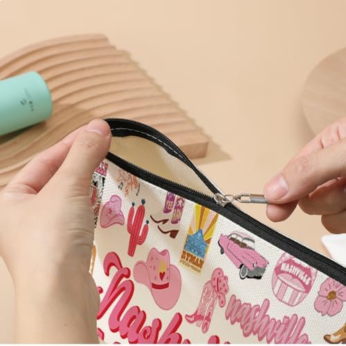 Nashville Themed Cosmetic Bag for Travelers and Friends