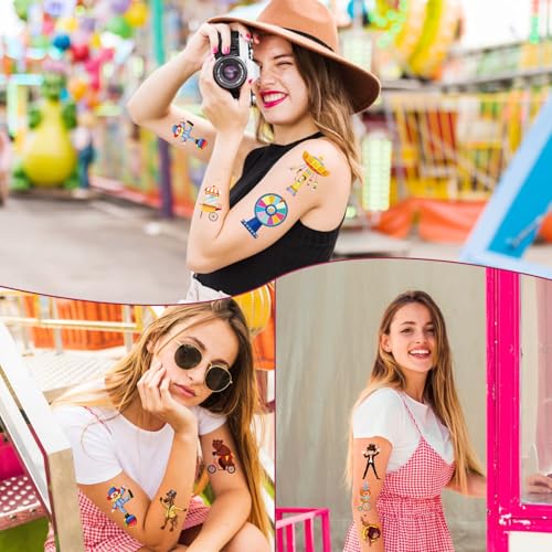 Carnival Circus Temporary Tattoos with 200 Sticker Designs