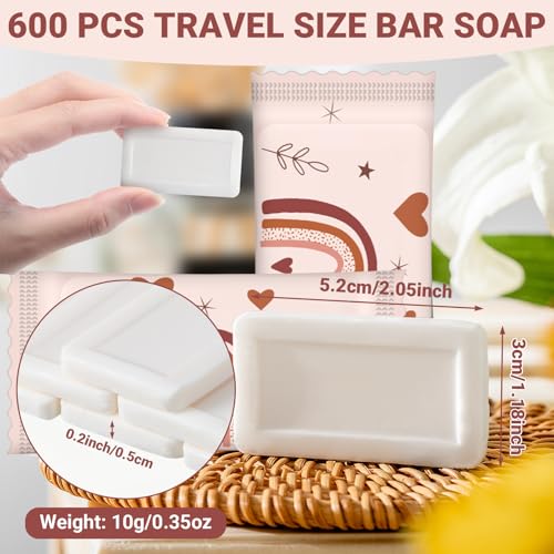 Kacctyen 200 Pcs Mini Hotel Soap Bars Rainbow Travel Size
