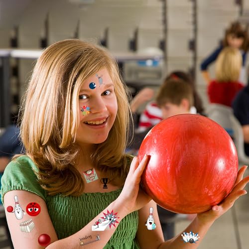 Oringaga 600 PCS Bowling Temporary Tattoos 24 Sheets