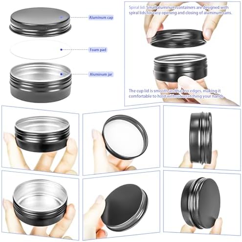 MotBach 12 Pack 2oz Metal Tin Jars with Screw Lid