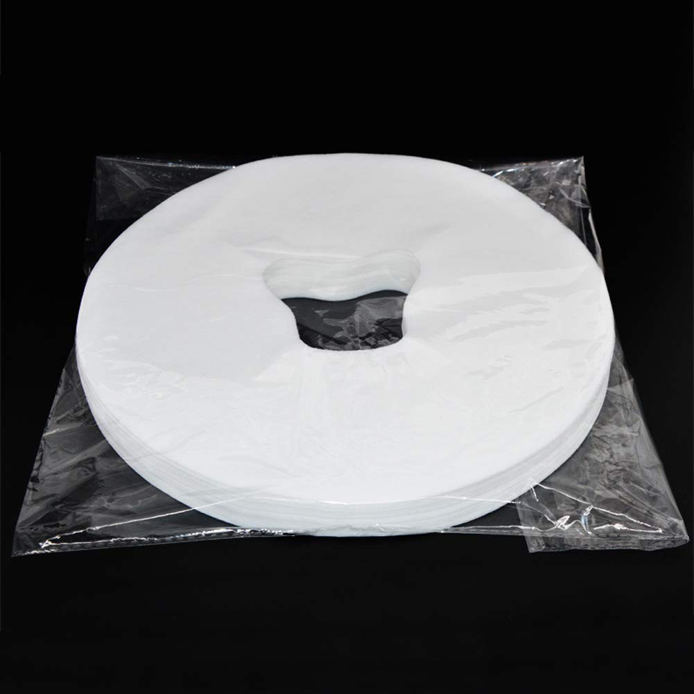 100Pcs Disposable Face Cradle Covers White Non-Woven Breathable