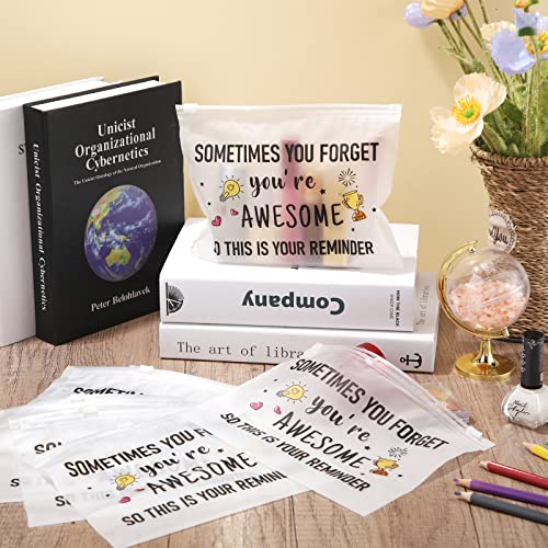 Reginary 50 Pcs Inspirational Makeup Bags with Zipper