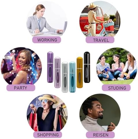 6pcs Mini Perfume Refillable Travel Bottle Atomizer Sprayer for Fragrance