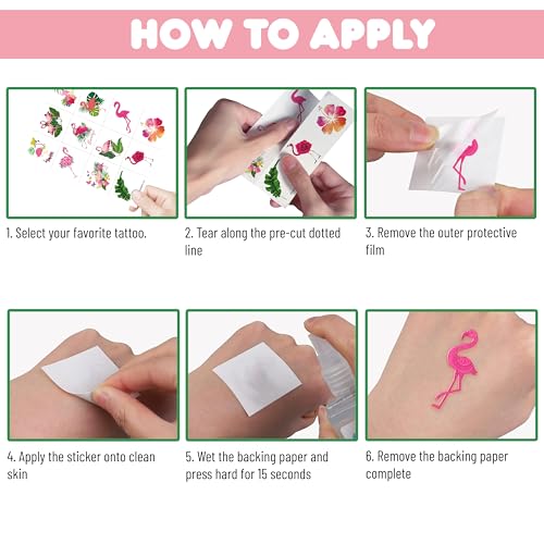 96 PCS Flamingo Temporary Sticker Decor