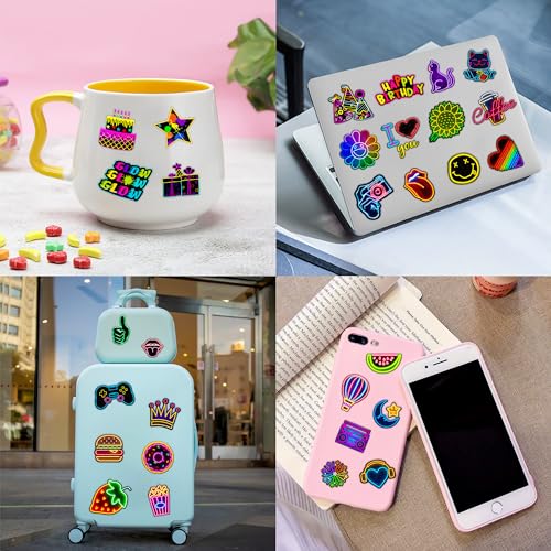 Neon Temporary Tattoos Party Decor 96 PCS 8 Sheets