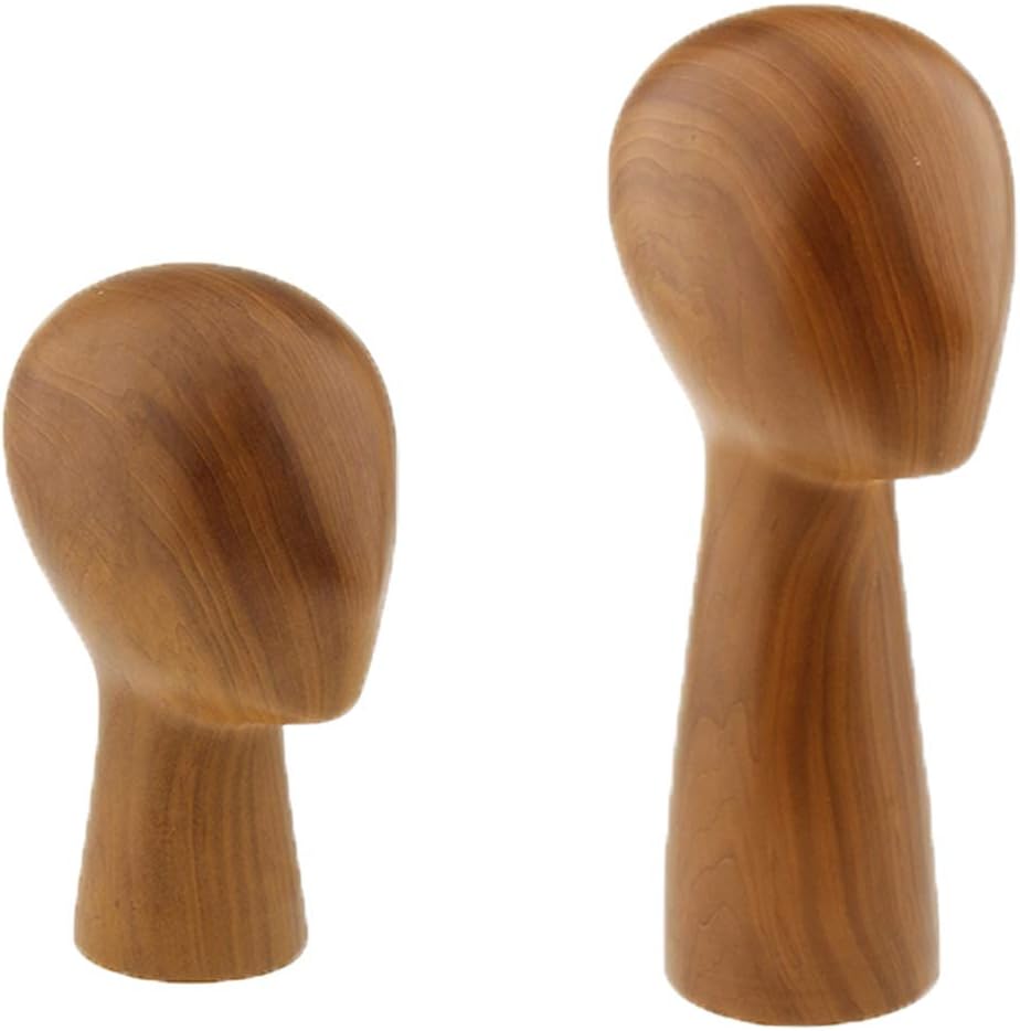 Abstract GFRP Wooden Mannequin Head Display Stand