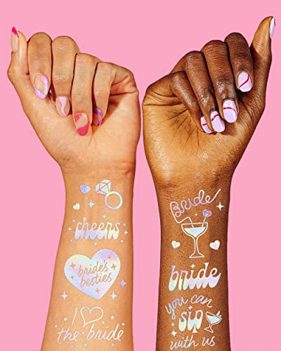 Xo Fetti Cheers Bachelorette Temporary Tattoos - 40 Iridescent Styles