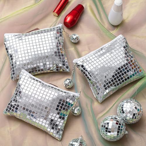 12 Pack Glitter Sequin Makeup Bags with Zipper for Parties