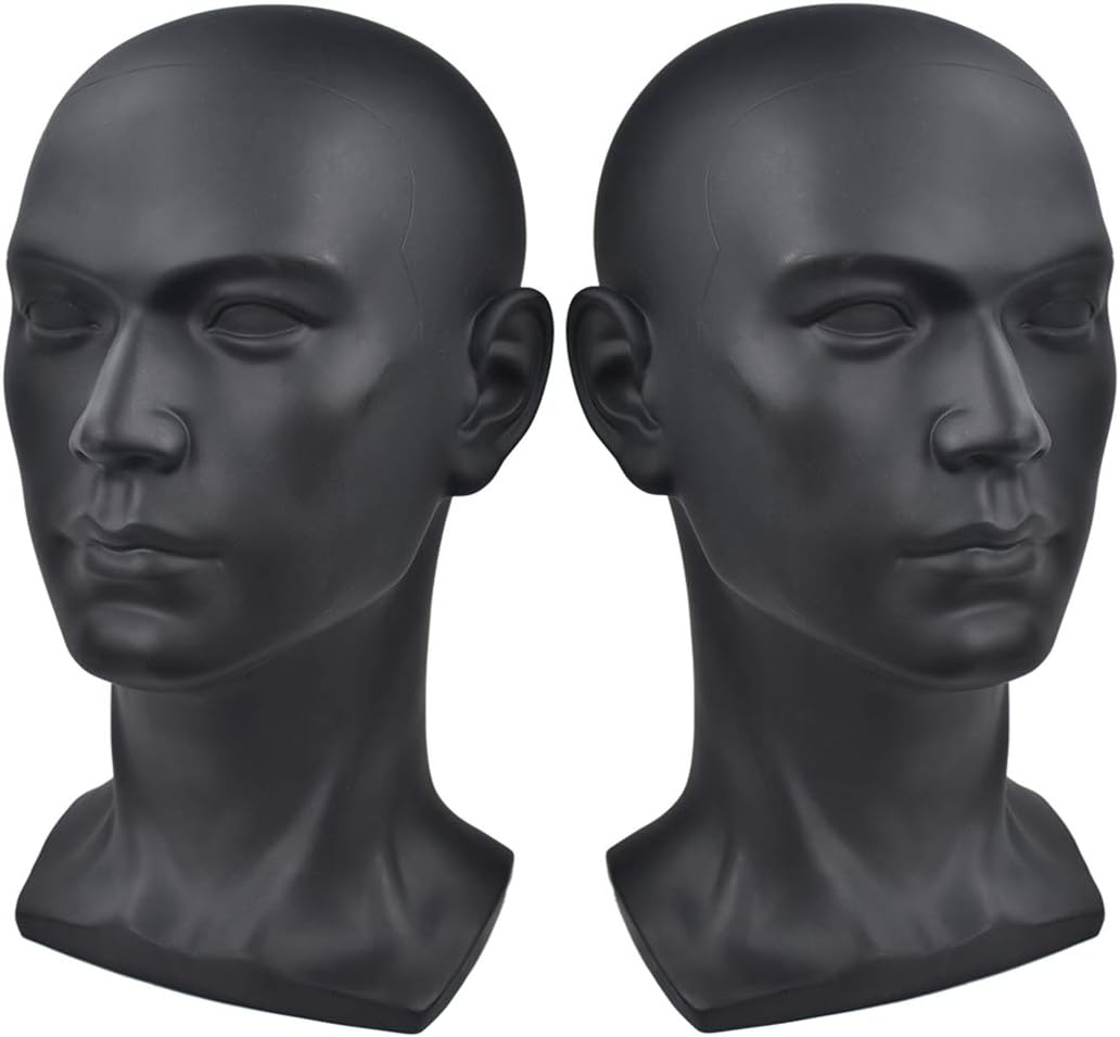 PVC Male Mannequin Head for Wig and Accessories Display