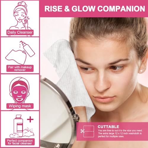 60 Count XXL Disposable Face Towels 12x12