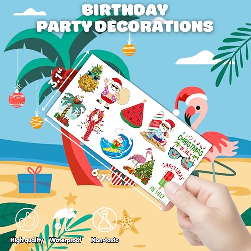 100PCS Hawaiian Christmas Temporary Tattoos for Boys Girls Kids