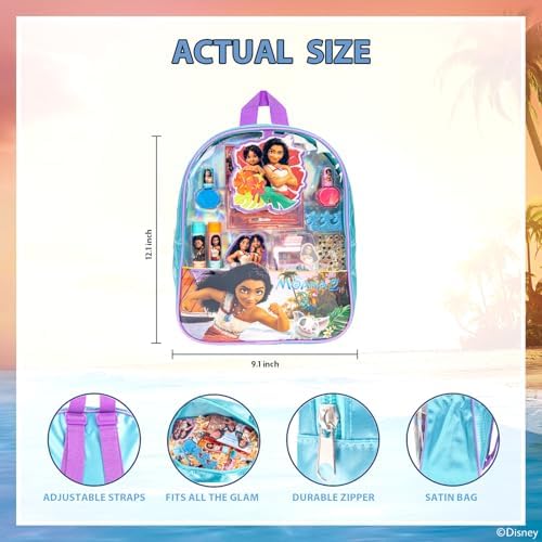 Townley Girl Disney Moana 2 Makeup Filled Backpack Set