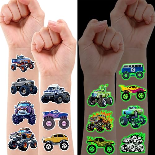 96PCS Monster Truck Temporary Tattoos for Kids