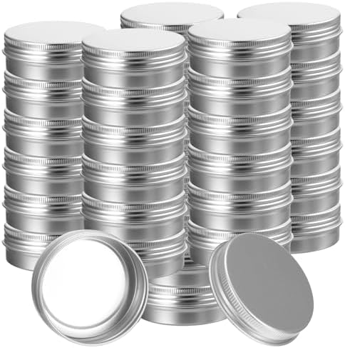 50-Pack Silver 1 Oz Aluminum Tin Jars with Screw Lids
