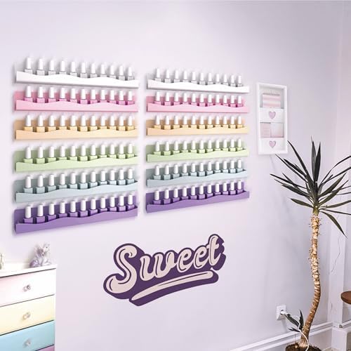 YMVV 6 Colors Nail Polish Wall Shelf Organizer