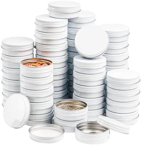 Foraineam 48-Pack 2 oz White Lip Balm Tins with Screw Lid