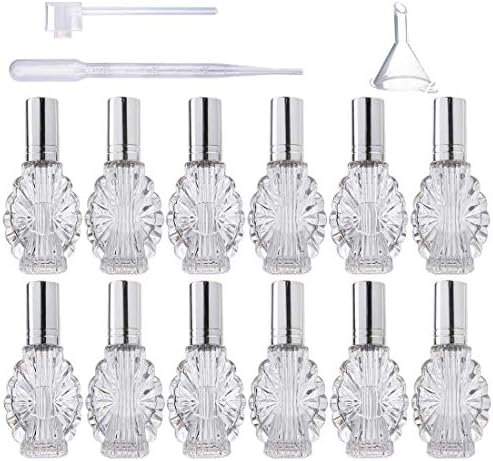 YU FENG 12pc Clear Glass Spray Bottles with Funnels and Pipettes
