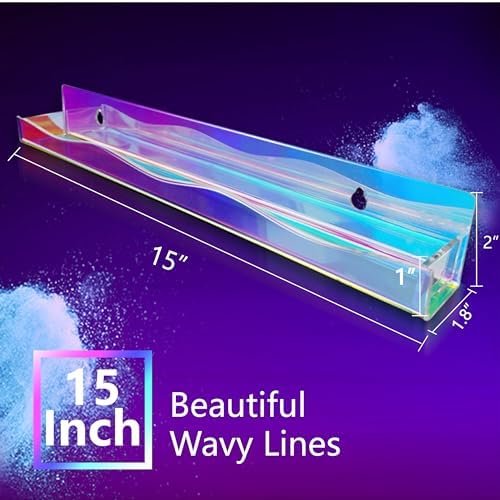 YMVV 15-Inch Wall Mounted Nail Polish Rack6 Pack Clear Rainbow Organizer