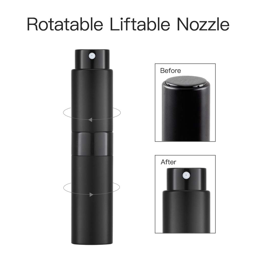 Lisapack 8ml Atomizer Spray Bottle Matte Black