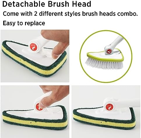 CQT 2 in 1 Bathroom Cleaning Brush with 48 Inch Handle