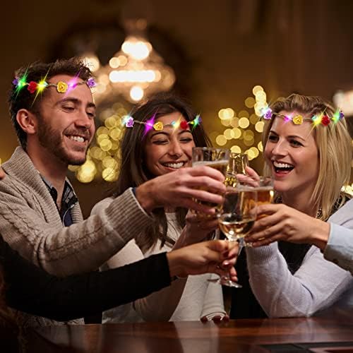 PTHTECHUS LED Flower Headband Crown 12 Pack