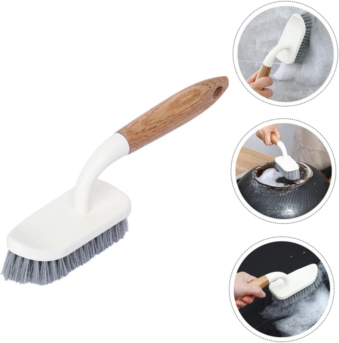 2pcs Household Tough Bristle Cleaning Brush for Bathroom and Toilet