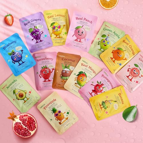 14 Pack Fruit Face Masks Skincare Set for All Ages