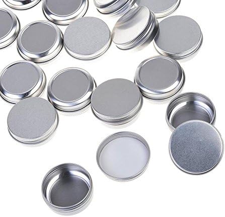 12PCS 2oz Silver Aluminum Cosmetic Sample Tins with Screw Lids
