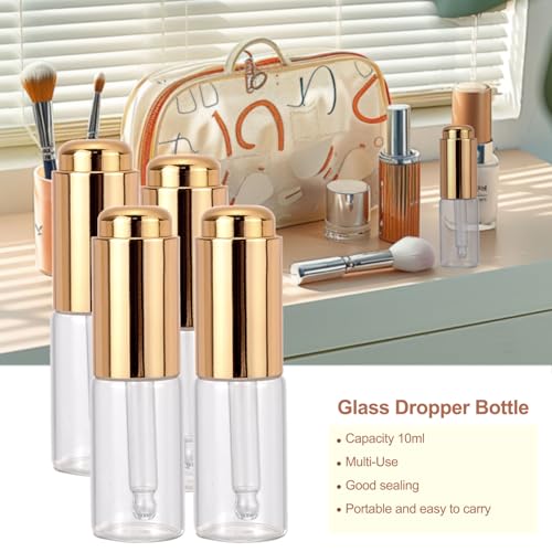 Ellbest 8Pcs 10ml Clear Press Dropper Bottles