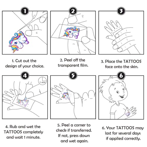 Keikihipa 350 Temporary Tattoos for Kids Set