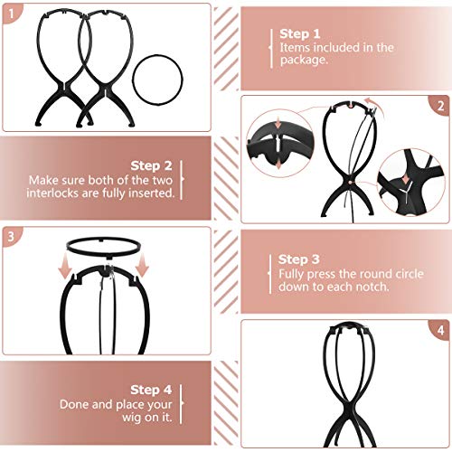Dreamlover Wig Stand for 3 Wigs Black 142 Inch Height