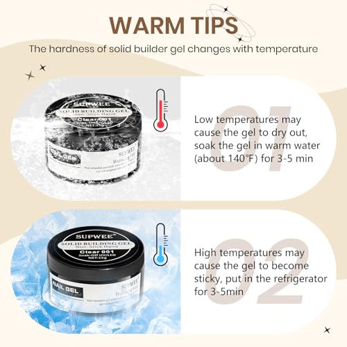 SUPWEE 3D Nail Gel Art 2PCS Clear Builder Gel for Nails