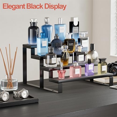 Boulphia 12 Inch Wood Cologne Stand 4 Tier Organizer
