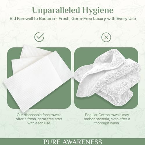 60 Pack Biodegradable Face Towels for Sensitive Skin