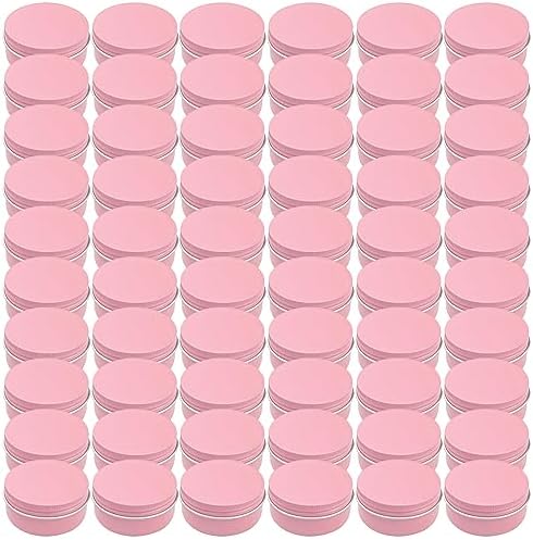 Foraineam 60 Pack 50ml Pink Screw Top Jars