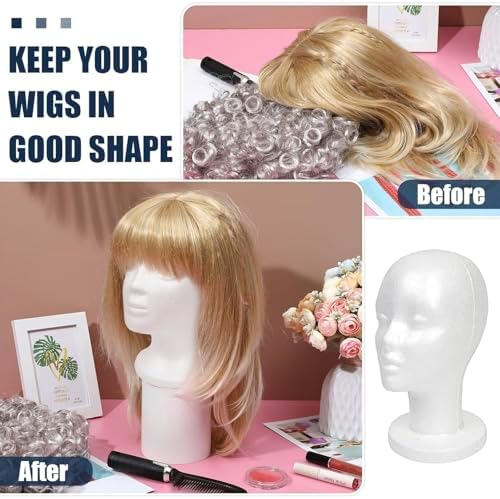 STUDIO LIMITED 114 Inch Styrofoam Mannequin Head 2 Pack