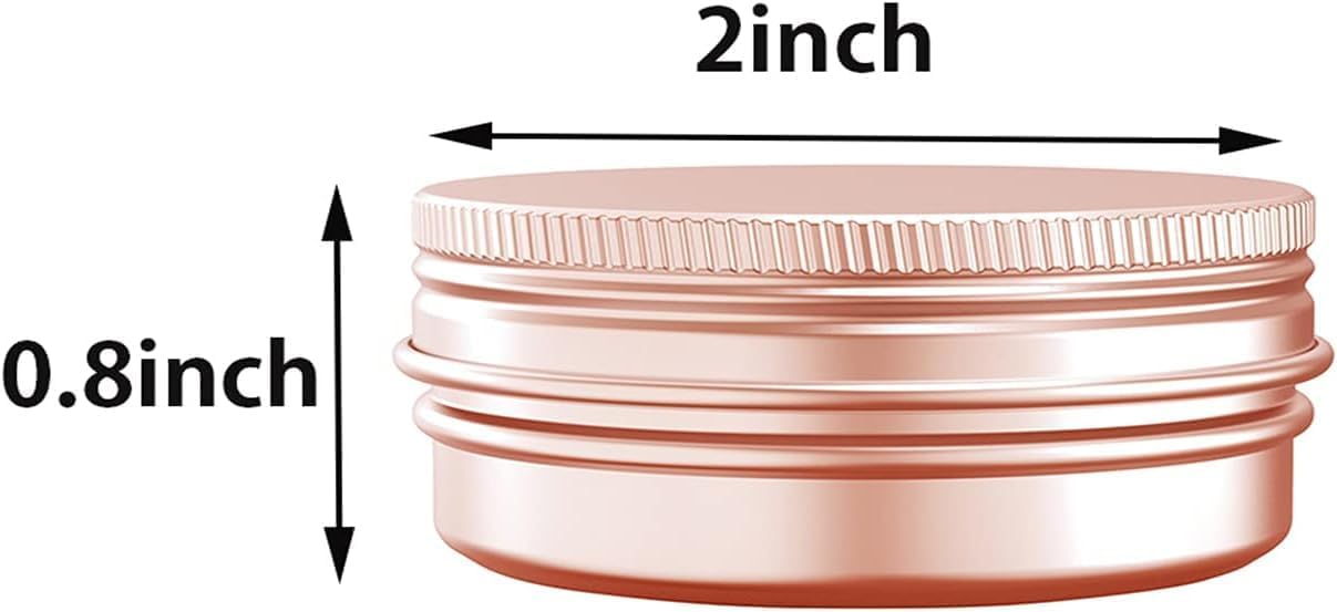 1 Oz Rose Gold Aluminum Jar with Screw Cap 12 Pcs