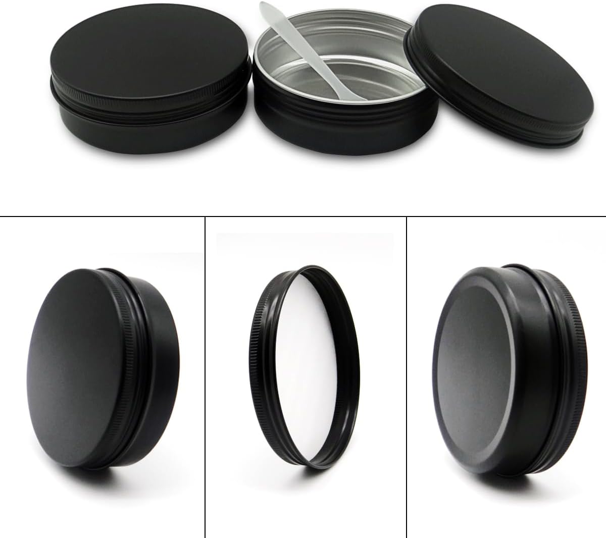 6 Pack 100ml Aluminum Tin Jars with Screw Cap