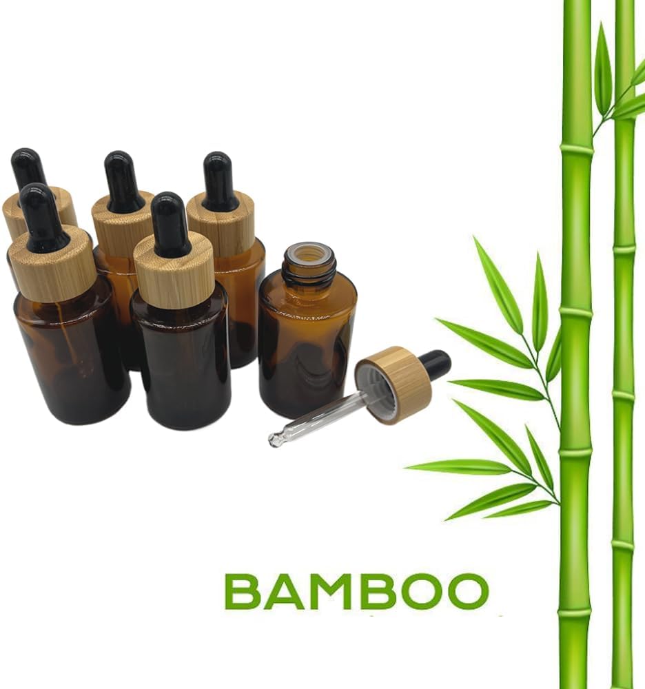 Brown Glass Dropper Bottles 30ml 6 Pack