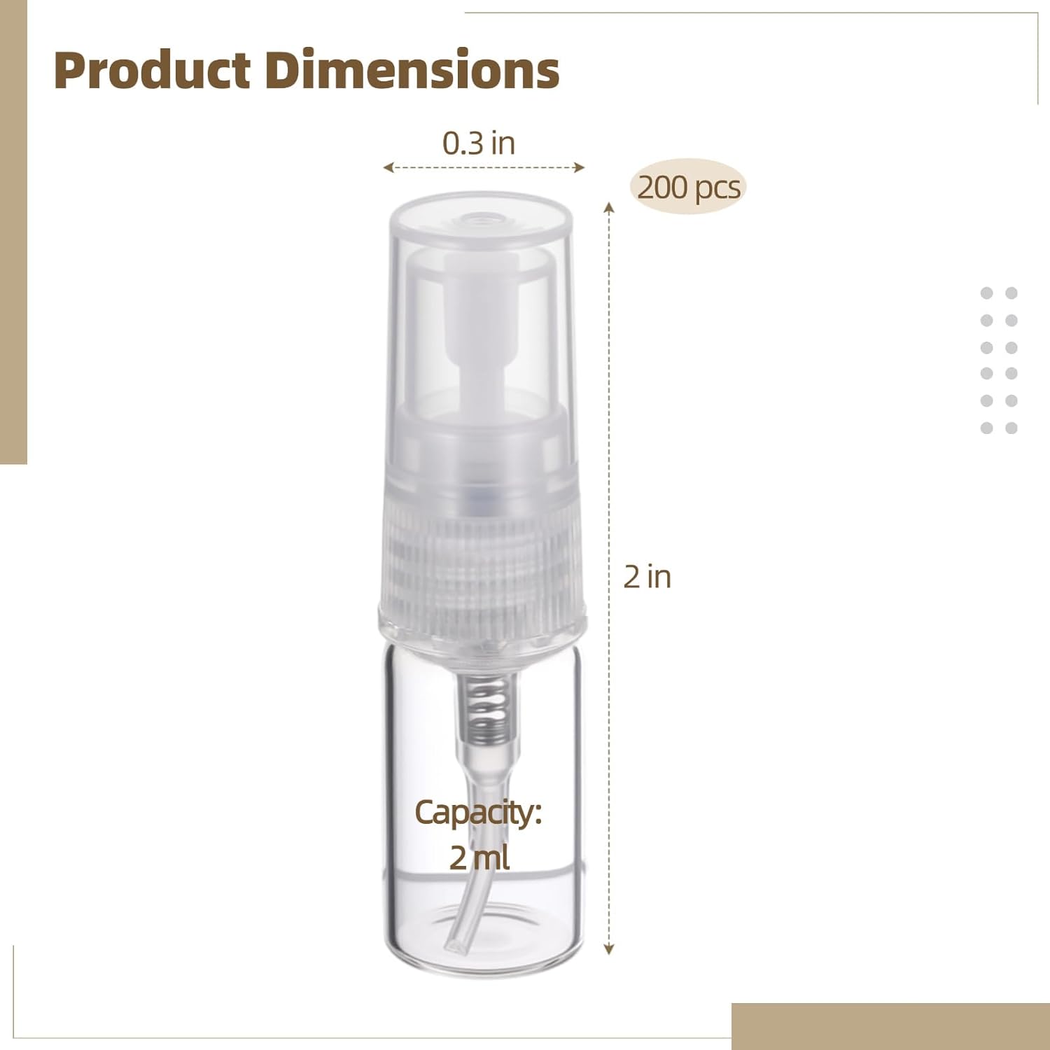 200 PCS Clear Glass Spray Bottles Refillable and Portable